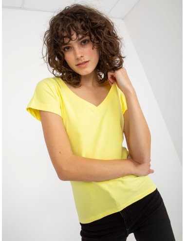 Klasyczny t-shirt basic z dekoltem w serek
