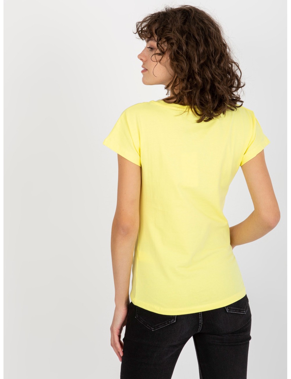 Klasyczny t-shirt basic z dekoltem w serek