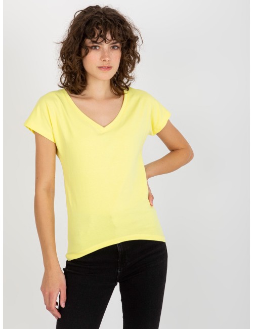Klasyczny t-shirt basic z dekoltem w serek