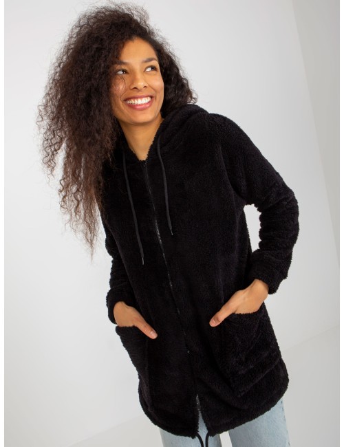 Futrzana bluza rozpinana z kieszeniami RUE PARIS