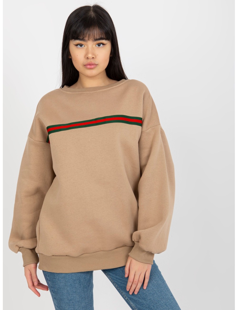 Dresowa bluza oversize bez kaptura