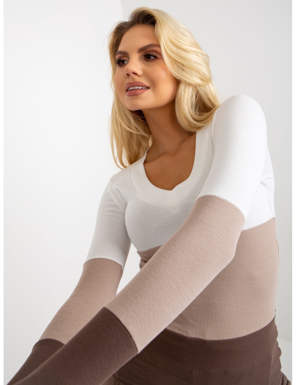 Codzienna bluzka basic w prążek RUE PARIS