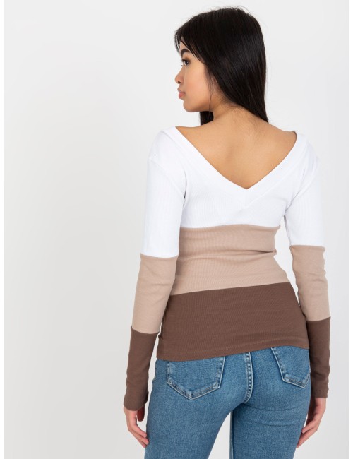 Dopasowana bluzka basic w prążek RUE PARIS