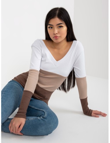 Dopasowana bluzka basic w prążek RUE PARIS