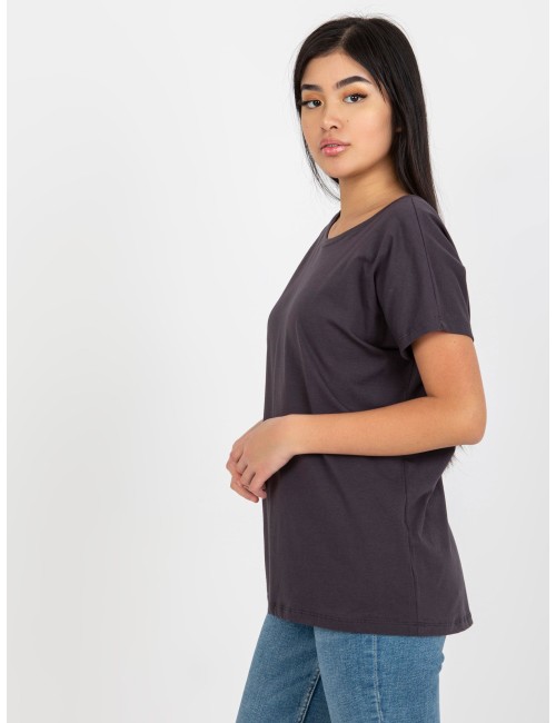 T-shirt basic z dekoltem na plecach Fire