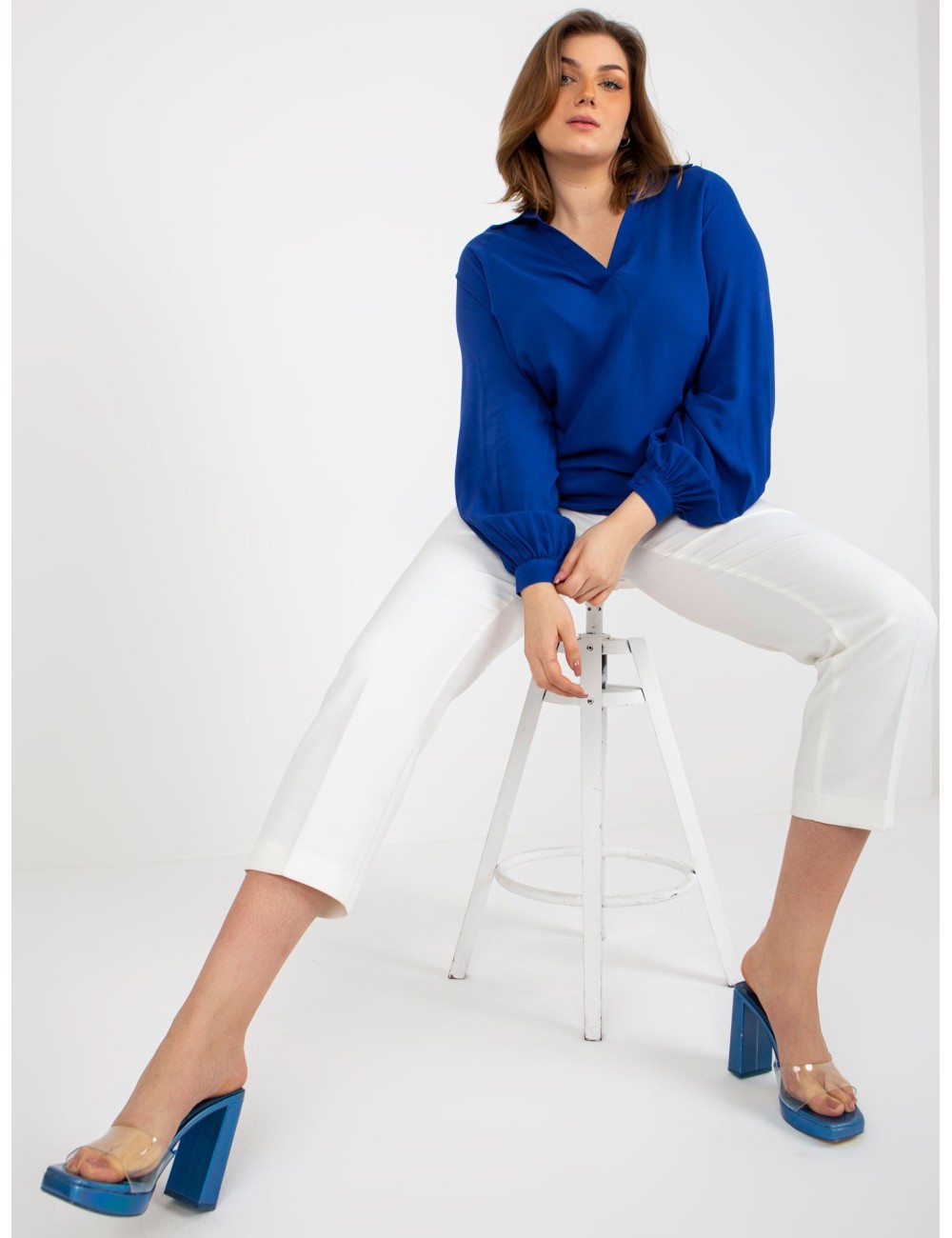 Koszulowa bluzka plus size z wiskozy