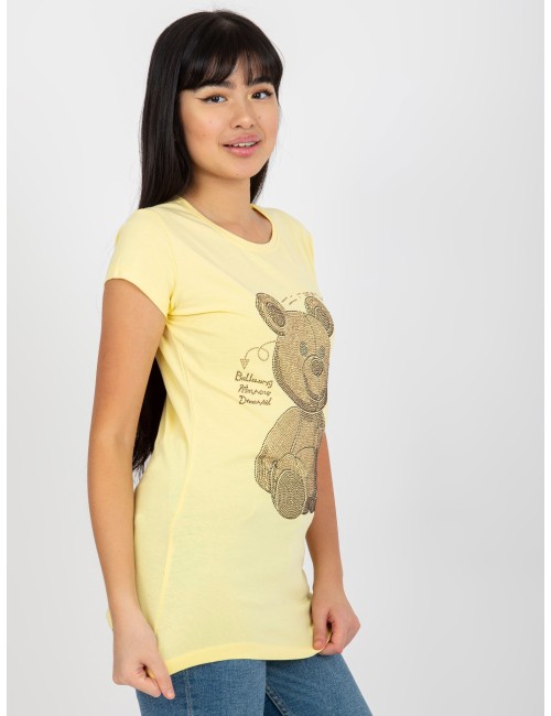 Dopasowany t-shirt z aplikacją misia