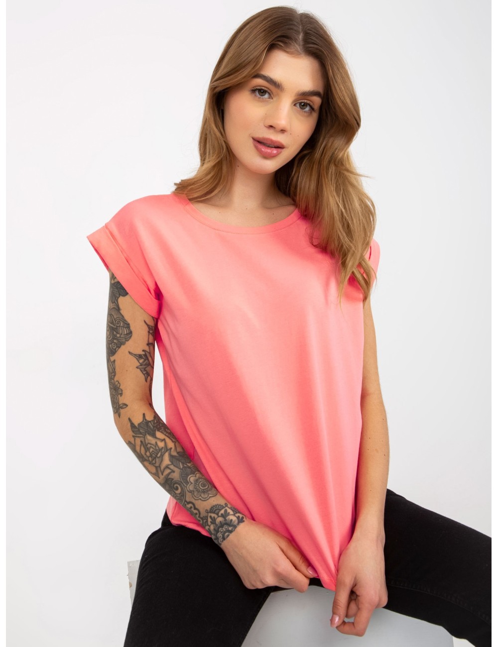 Bawełniany t-shirt damski BASIC FEEL GOOD