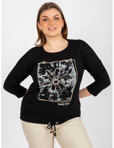 Damska bluzka plus size z okrągłym dekoltem
