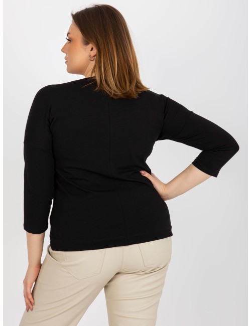 Damska bluzka plus size z okrągłym dekoltem