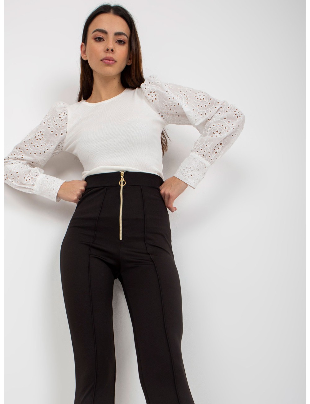 Legginsy eleganckie z zamkiem OCH BELLA