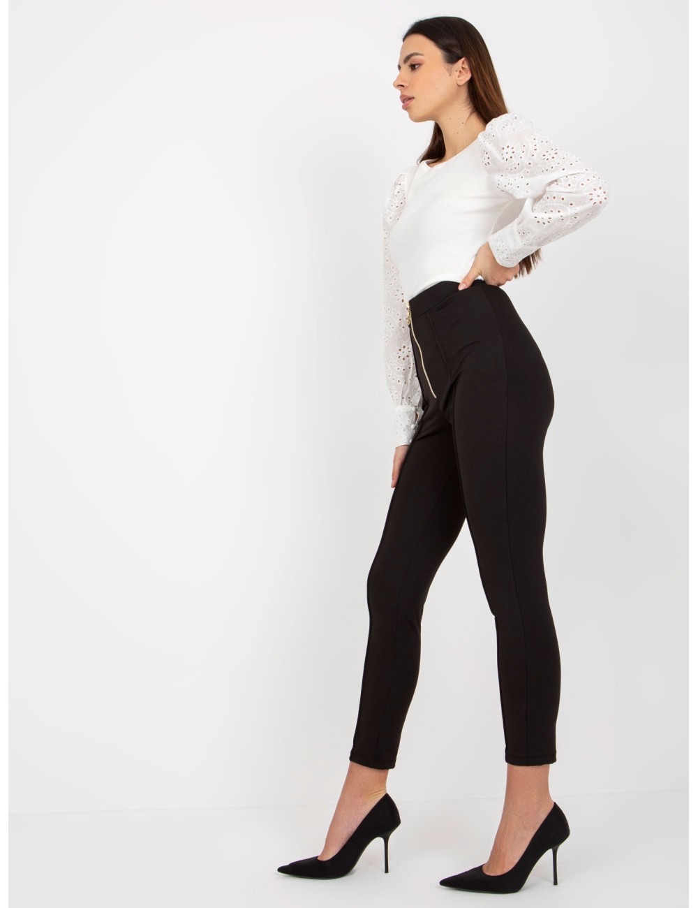 Legginsy eleganckie z zamkiem OCH BELLA