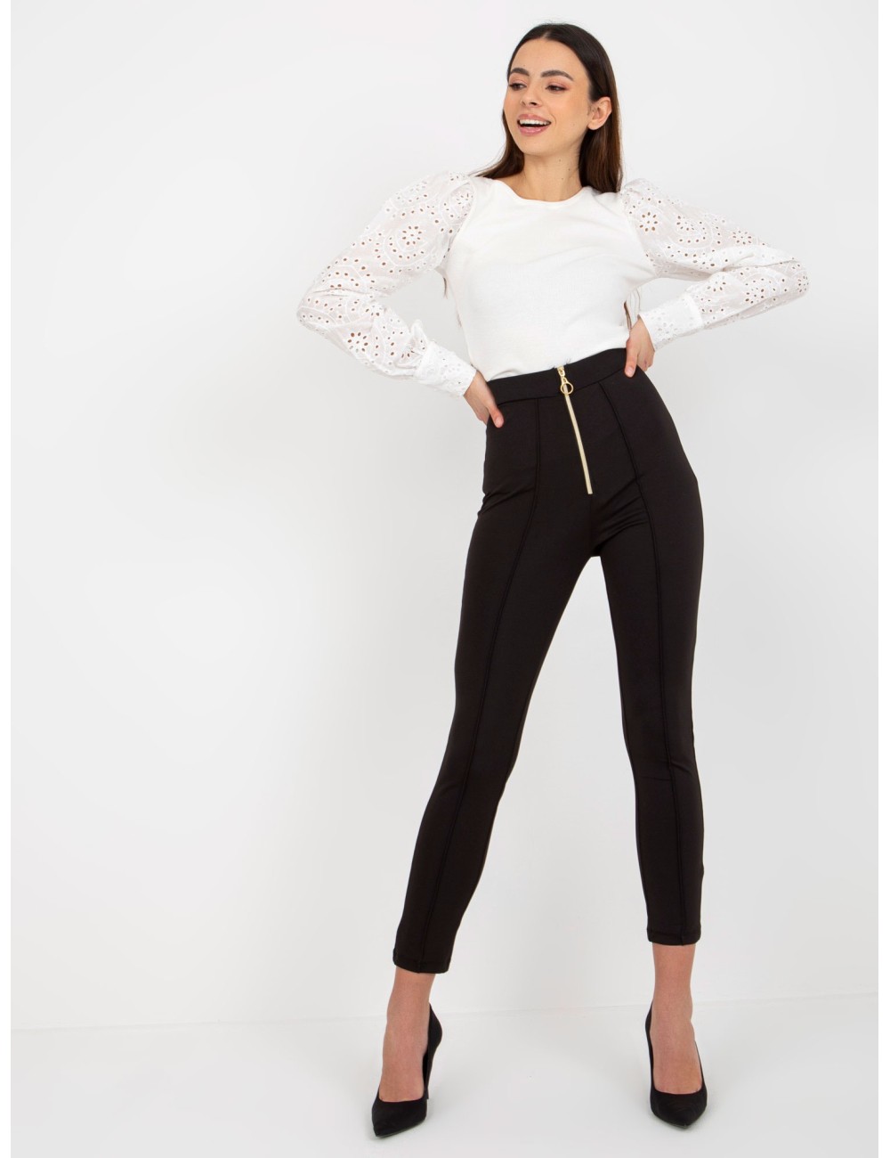 Legginsy eleganckie z zamkiem OCH BELLA