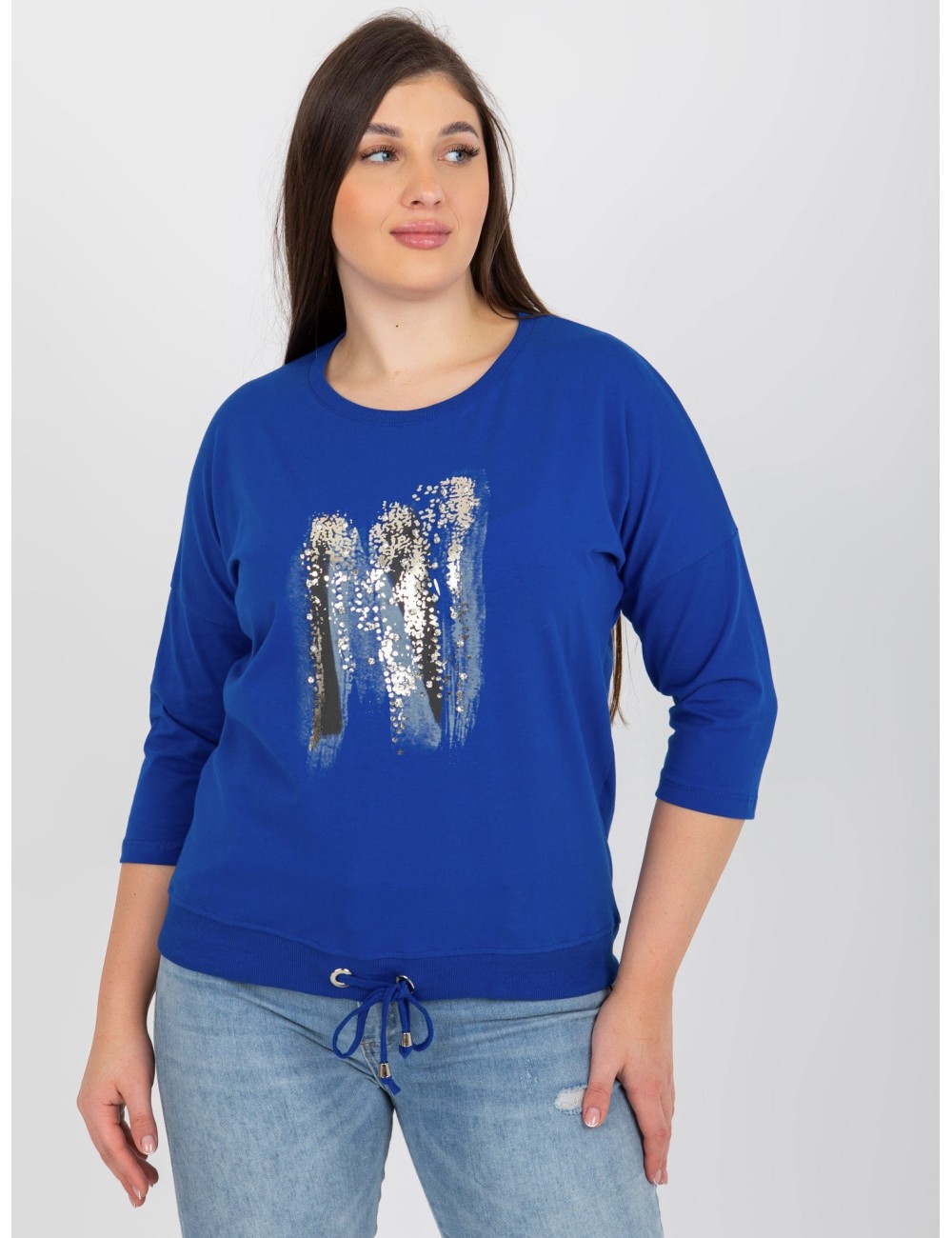 Bluzka plus size z rękawem 3/4