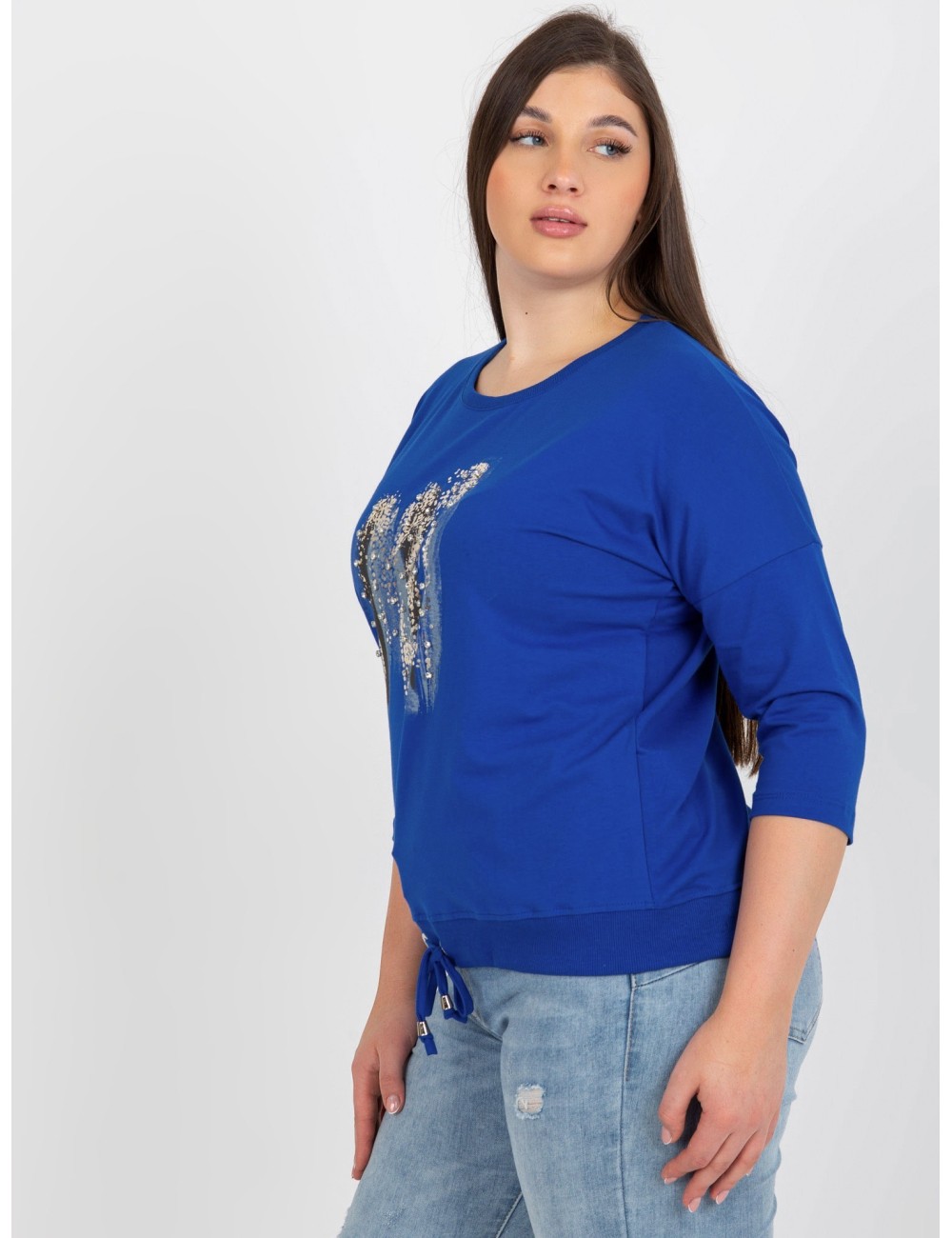 Bluzka plus size z rękawem 3/4