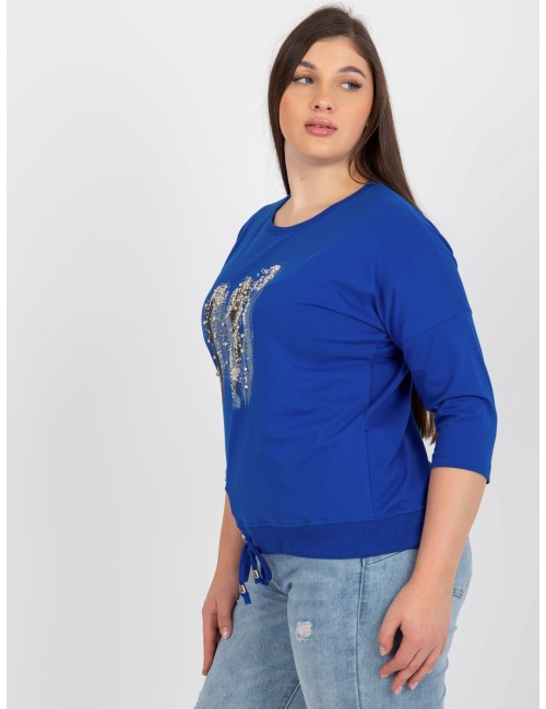 Bluzka plus size z rękawem 3/4
