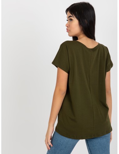 Gładki t-shirt basic z dekoltem V Emory