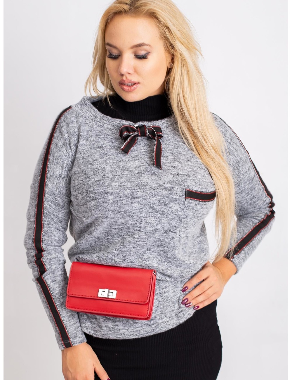 Bluzka plus size z lampasami