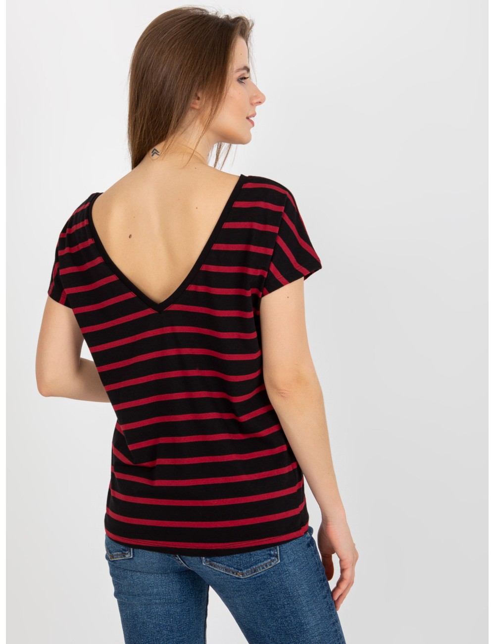 Damski t-shirt w paski BASIC FEEL GOOD