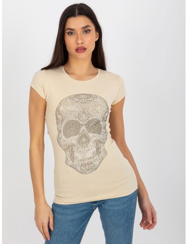 Damski t-shirt z aplikacją z dżetów