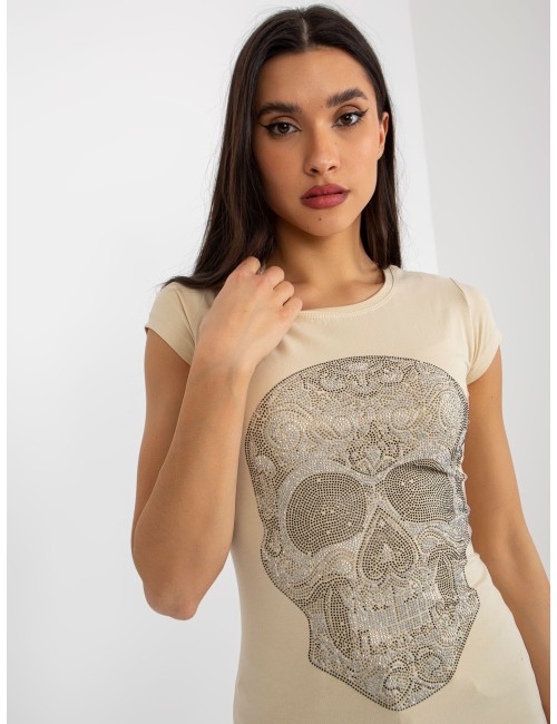 Damski t-shirt z aplikacją z dżetów
