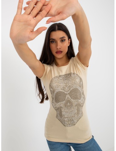 Damski t-shirt z aplikacją z dżetów