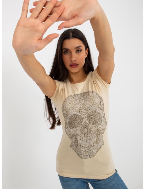 Damski t-shirt z aplikacją z dżetów