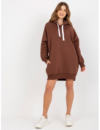 Długa dresowa bluza basic z kieszeniami