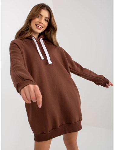 Długa dresowa bluza basic z kieszeniami