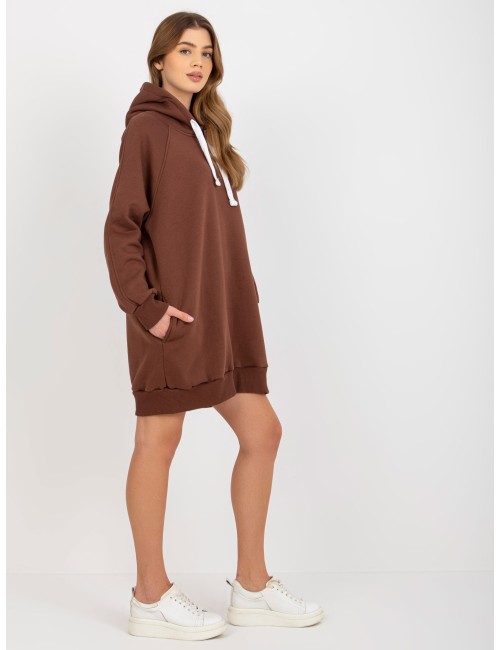 Długa dresowa bluza basic z kieszeniami