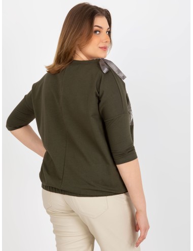 Bluzka plus size z aplikacją i wiązaniem
