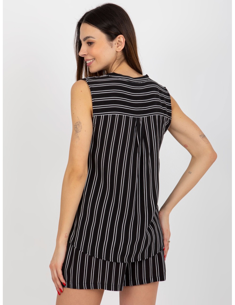 Różowa boho bluzka we wzory bez rękawów FRESH MADE