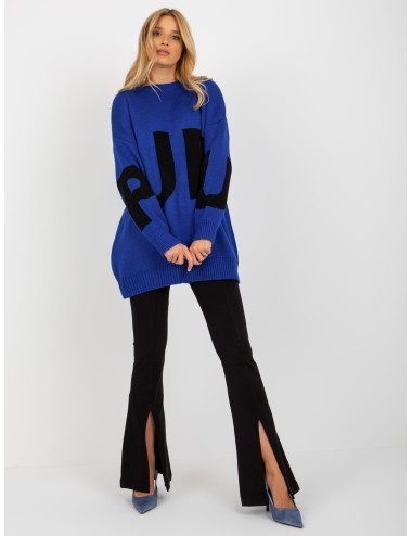 Damski sweter oversize z napisem RUE PARIS