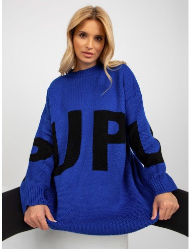 Damski sweter oversize z napisem RUE PARIS