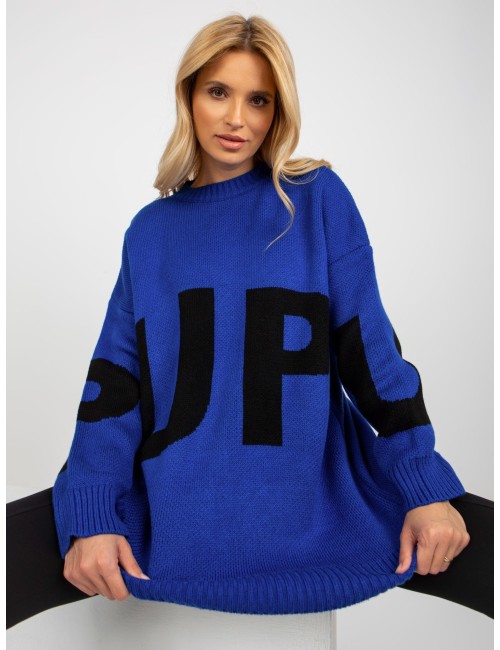 Damski sweter oversize z napisem RUE PARIS