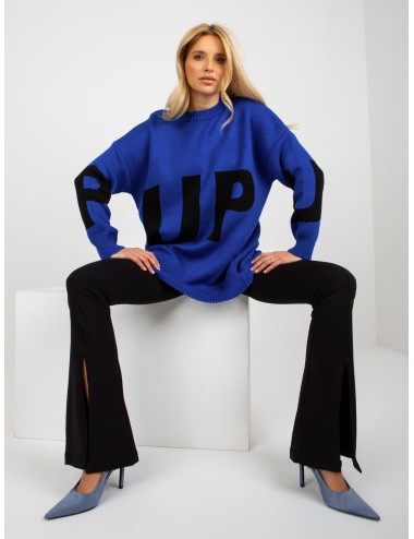 Damski sweter oversize z napisem RUE PARIS