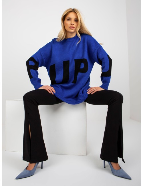 Damski sweter oversize z napisem RUE PARIS
