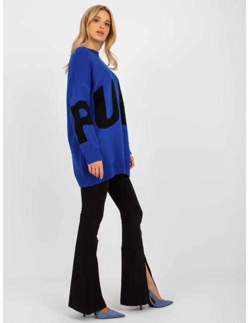 Damski sweter oversize z napisem RUE PARIS