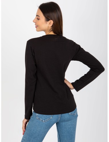 Gładka bluzka longsleeve z okrągłym dekoltem
