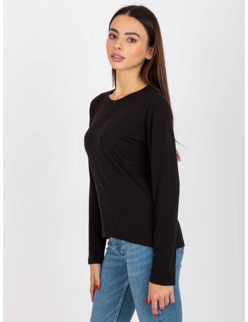 Gładka bluzka longsleeve z okrągłym dekoltem