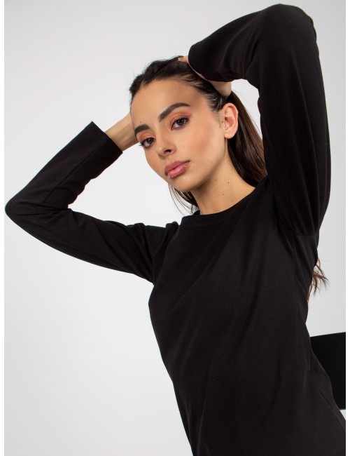 Gładka bluzka longsleeve z okrągłym dekoltem