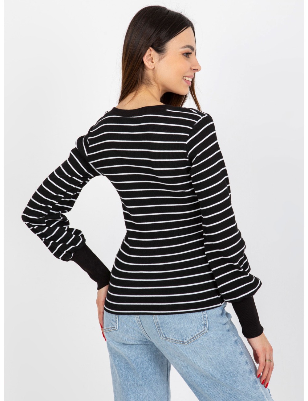 Dopasowana bluzka w prążek BASIC FEEL GOOD