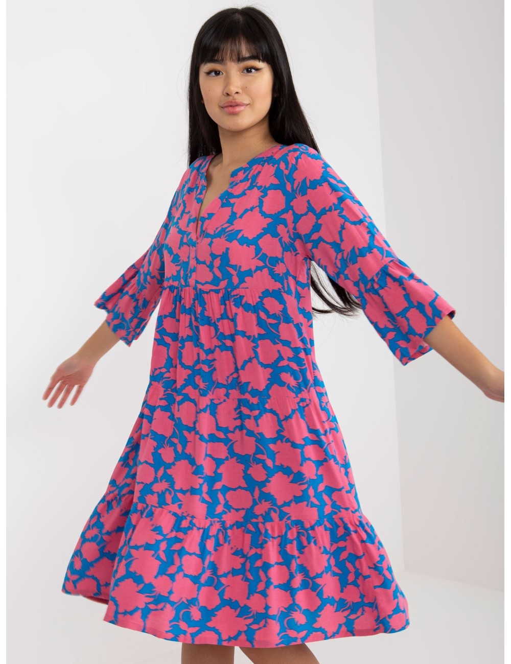 Boho sukienka we wzory z wiskozy SUBLEVEL