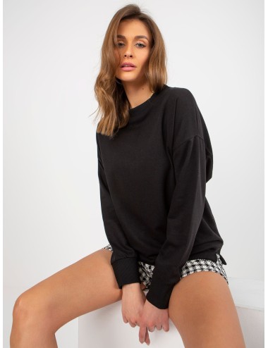 Luźna bluza bez kaptura z rozcięciami