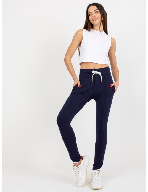 Dresowe spodnie basic z lampasami RUE PARIS