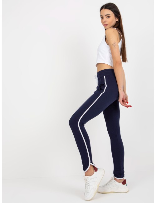 Dresowe spodnie basic z lampasami RUE PARIS