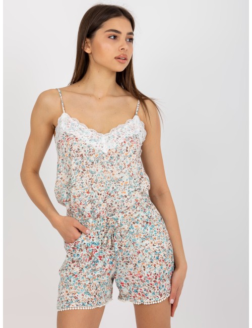 Białe letnie szorty casualowe w kwiaty FRESH MADE