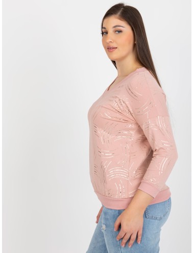 Khaki damska plus size z nadrukiem i dekoltem V