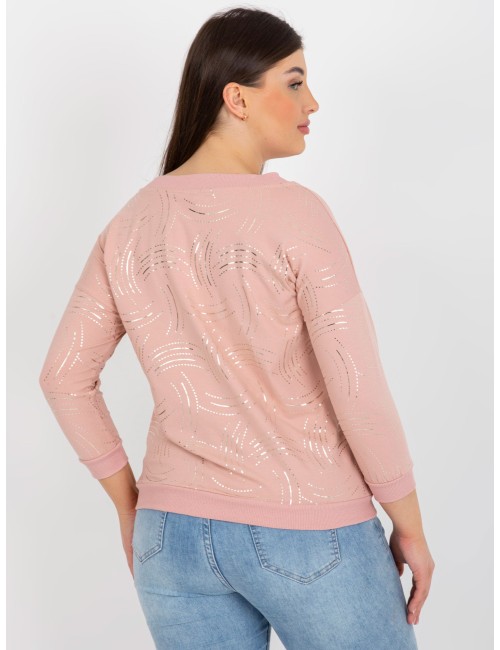 Khaki damska plus size z nadrukiem i dekoltem V