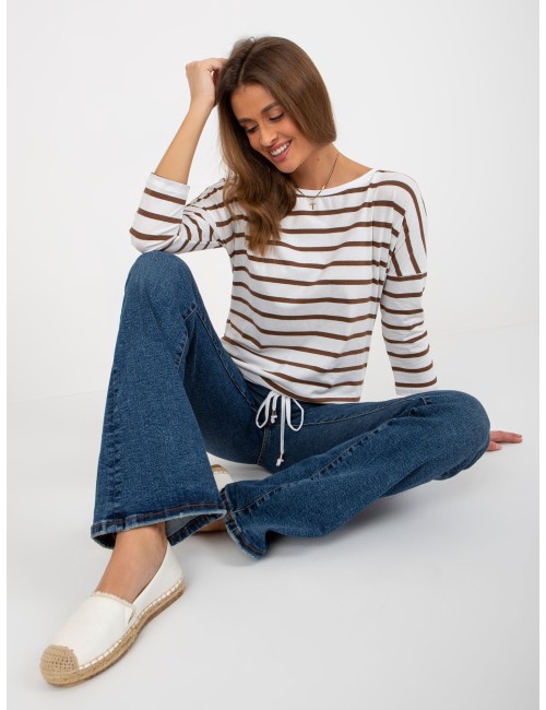 Bluzka w paski z rękawem 3/4 BASIC FEEL GOOD